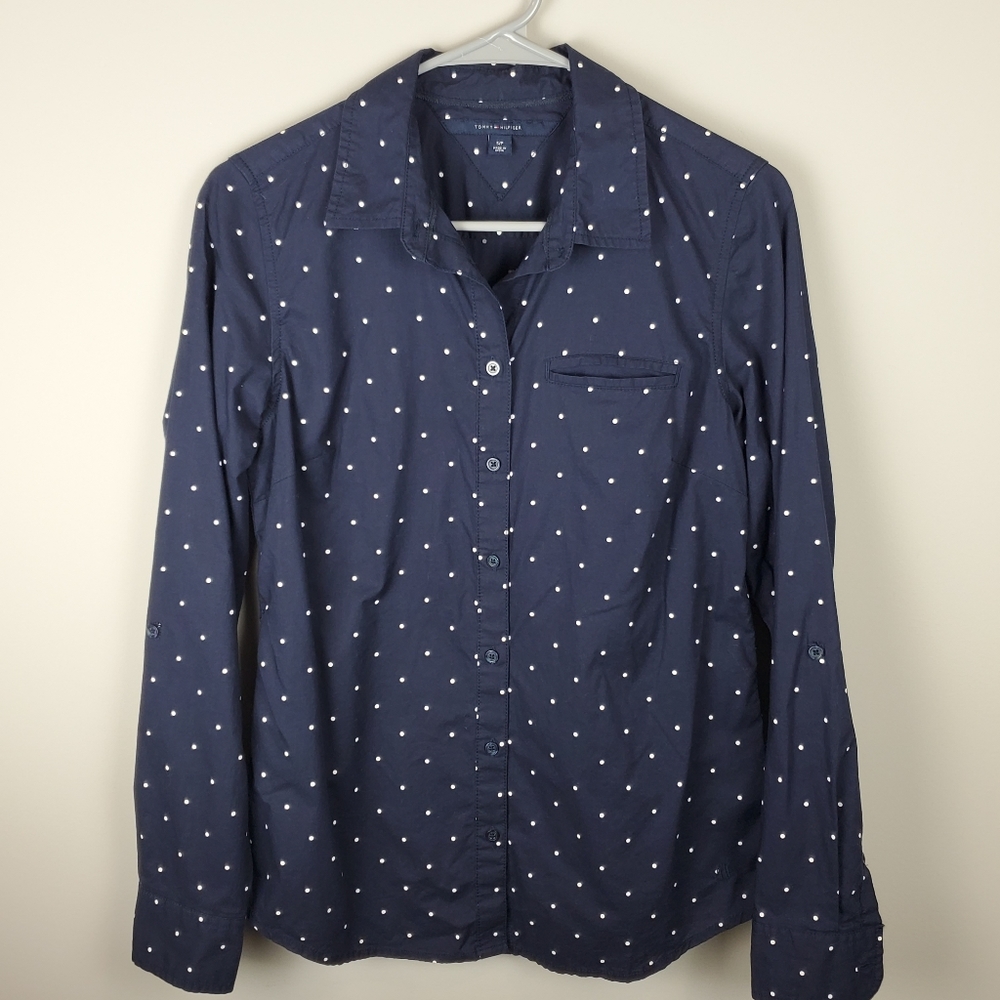 Tommy Hilfiger Navy w/Polka Dot Button Down